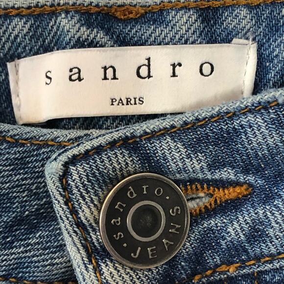 Sandro Misty Star Stitched Straight High-Rise Jeans EU Size 40 US Size 10 - Picture 8 of 15